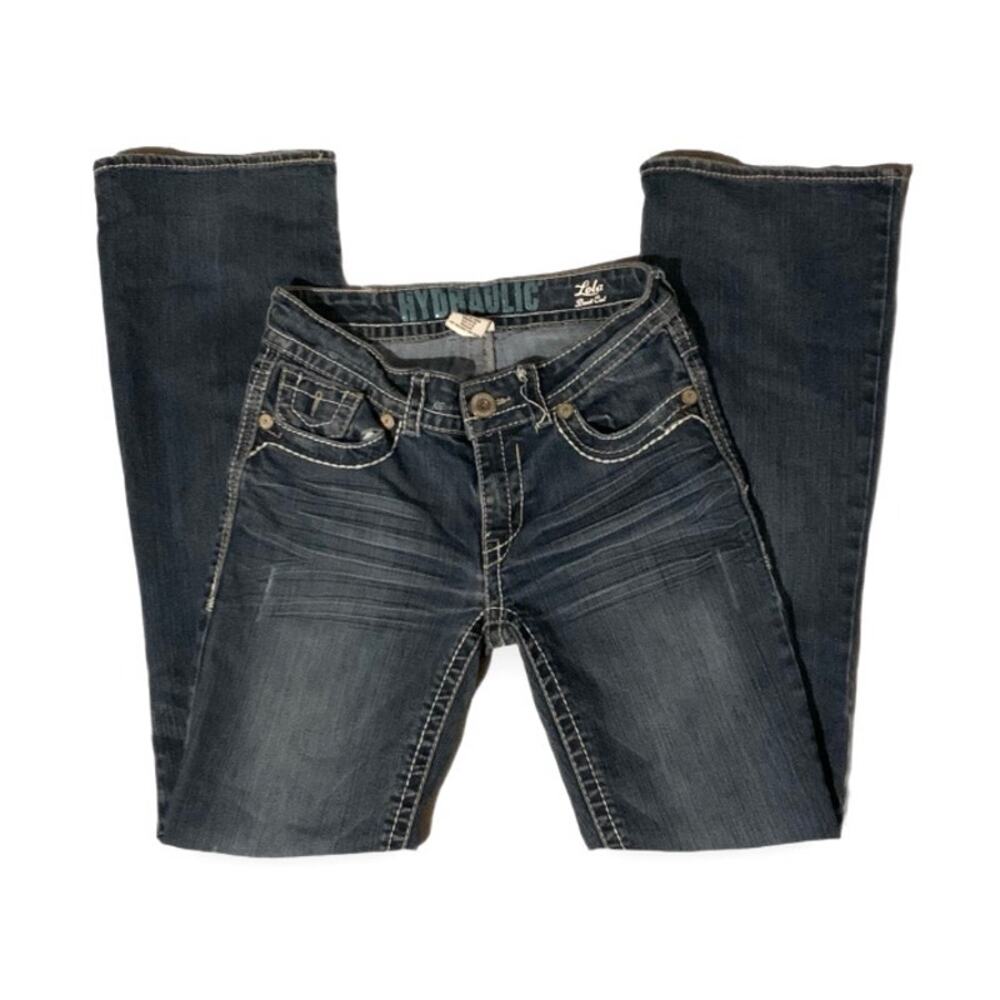 Vintage Y2K Hydraulics Flare Jeans Distressed Grunge Size 26”